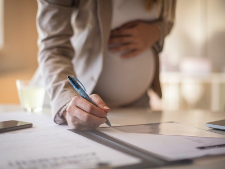 pregnant mother at workplace